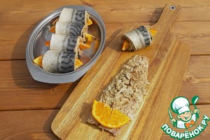 Шашлык из скумбрии с апельсином