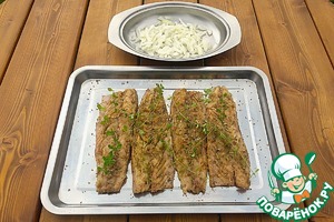 Шашлык из скумбрии с апельсином