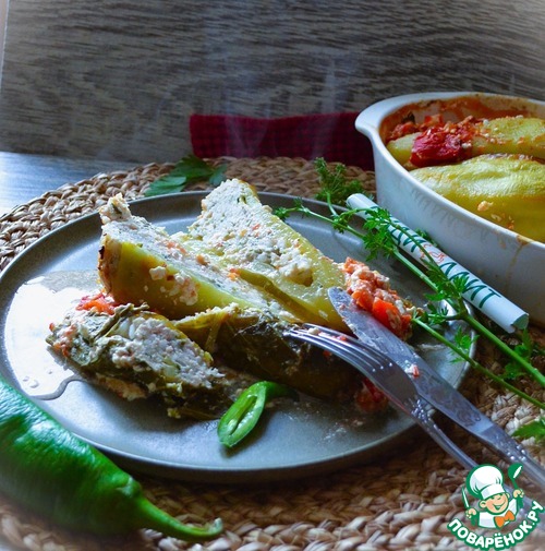 Запечённые фаршированные перцы