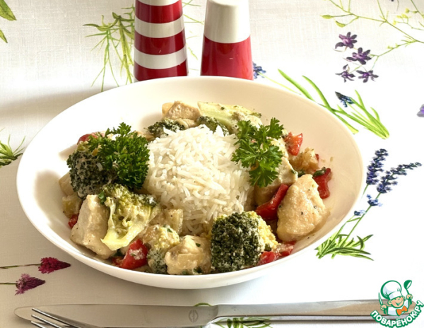 Куриная грудка с брокколи и перцем Куриная грудка с брокколи и перцем