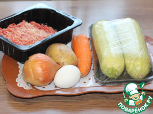 Запеканка с картофелем, кабачками, мясным фаршем