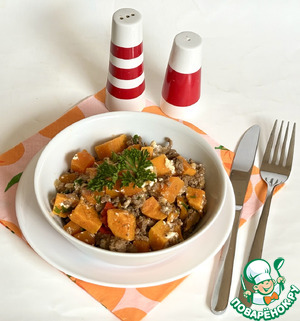 Батат с фаршем и фетой Батат с фаршем и фетой