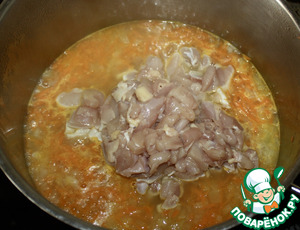 Солянка с курицей. Без масла, но на курином бульоне